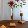 1Pc Flower Pot Durable Plant Transparent Wooden Stand Creative Vase Test Tube Hydroponic