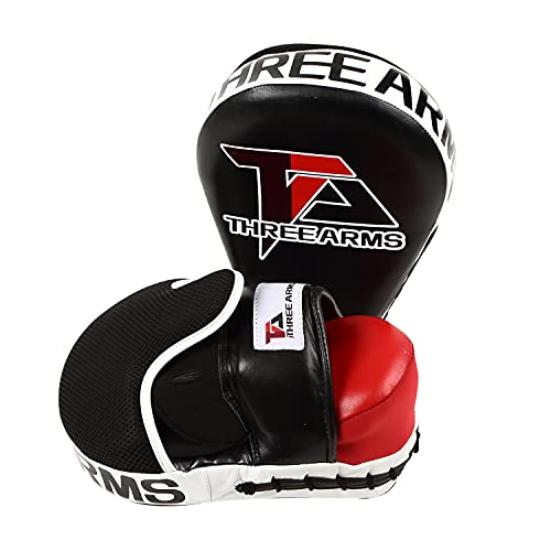 

THREE ARMS Curved Punching Mitts FOCUS (One Size Fits All/Pair) Thick padding provides high impact absorption, reducing strain on the wrists (for mitt