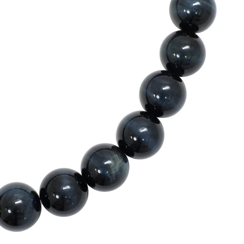 3A Grade Blue Tiger Eye 8mm Bracelet Length M L Natural Stone Power Stone Blue Eye Eye Money Luck Work Luck Talisman [Shinjuku Ginnokura] 17.5cm Men's