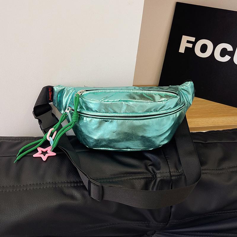 Prosta codzienna torba crossbody popularna torba na ramię popularna miękka wszechstronna monochromatyczna włóknina saszetki na biodra zamek błyskawiczny