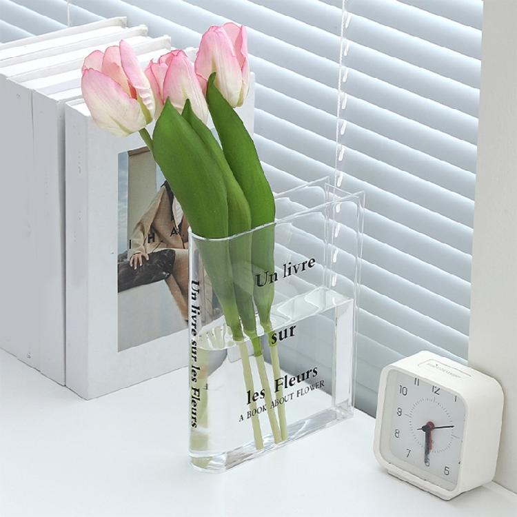 Acrylic Book Design Flower Jar Powerful Substance Prevents Accidents in Family Condition Safe for Child Pet Friendly
