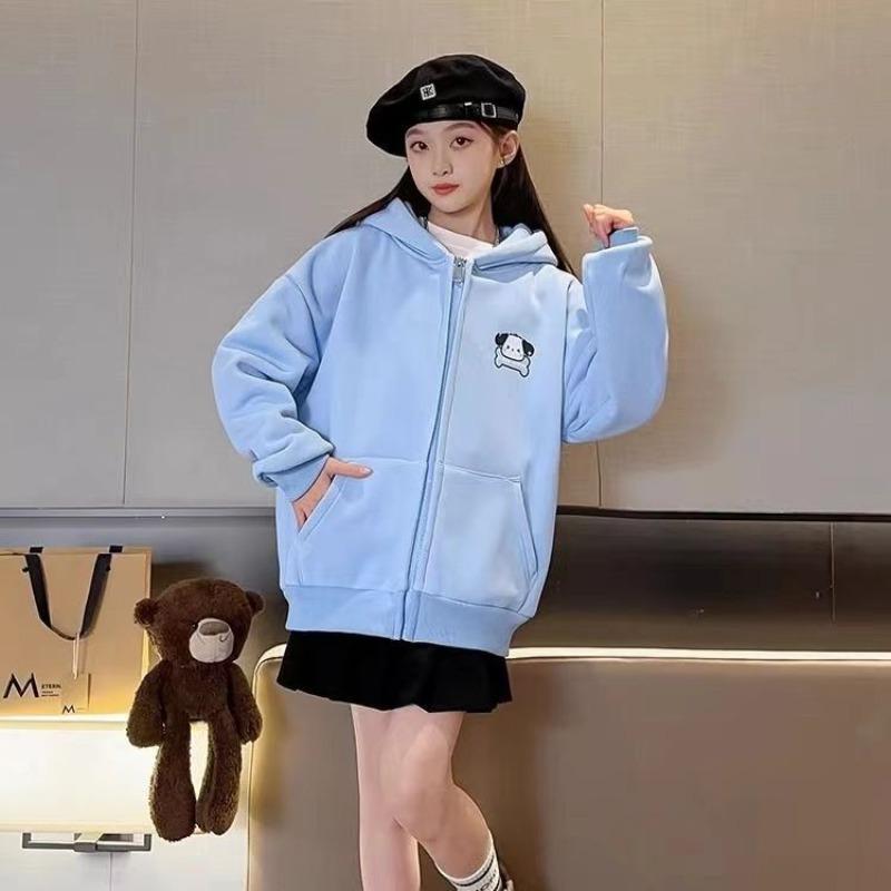 Girls' Spring Autumn Long Ears Hooded Thickened Sweatshirt - Kids' Top