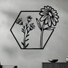Vintage Metal Wall Art Chrysanthemum Sculpture Iron Floral Decor For Home
