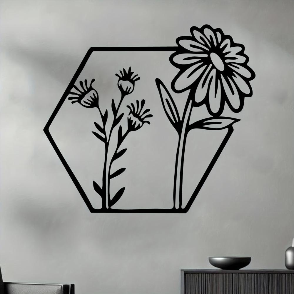 Vintage Metal Wall Art Chrysanthemum Sculpture Iron Floral Decor For Home