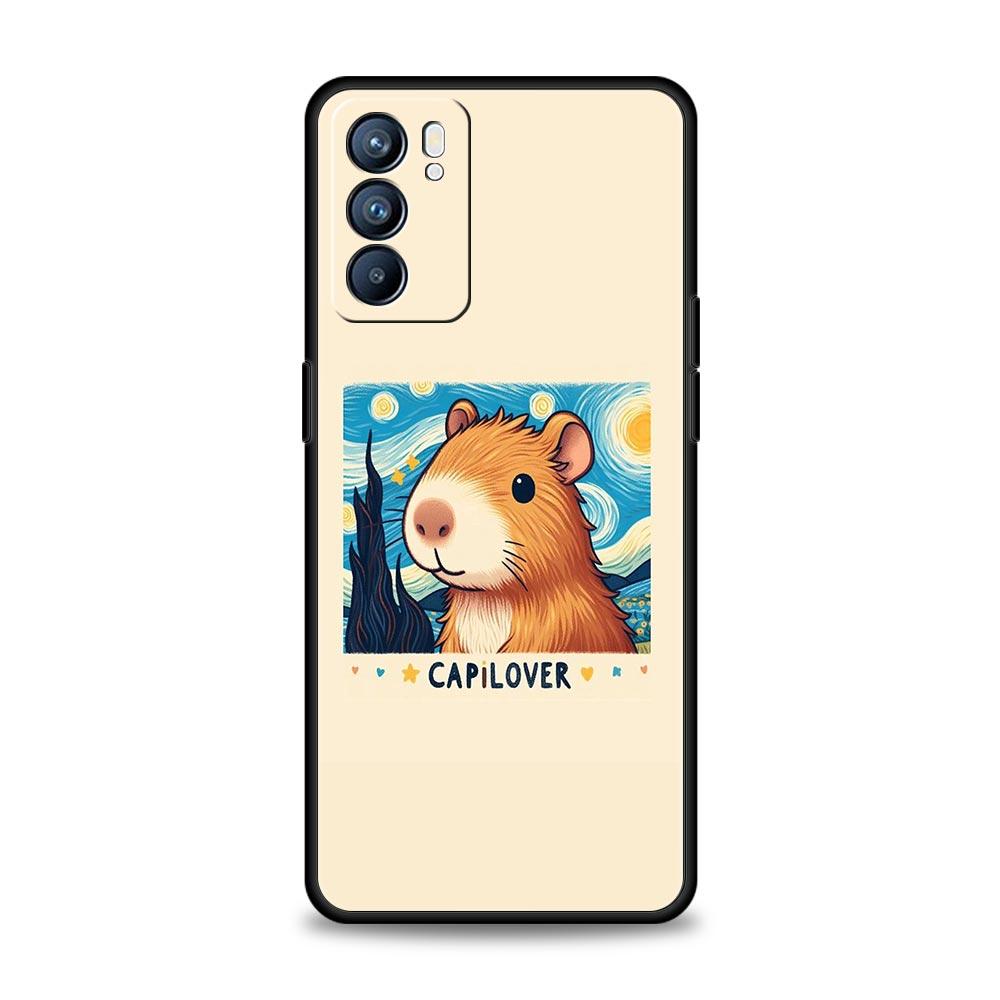 Anime Capybara Porpoise Phone Case For Oppo Reno13 Reno12 Reno11 F Reno10 Pro A54 5G Find X5 A53 A52 A9 A17 4G A79 A80 A98 Cover