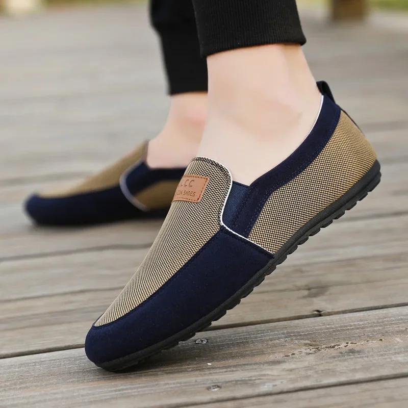 Fashion Men Casual Shoes Breathable Slip-on Canvas Mens Driving Shoes Male Lazy Shoes New Luxury Loafers Zapatos Zapatillas Informales