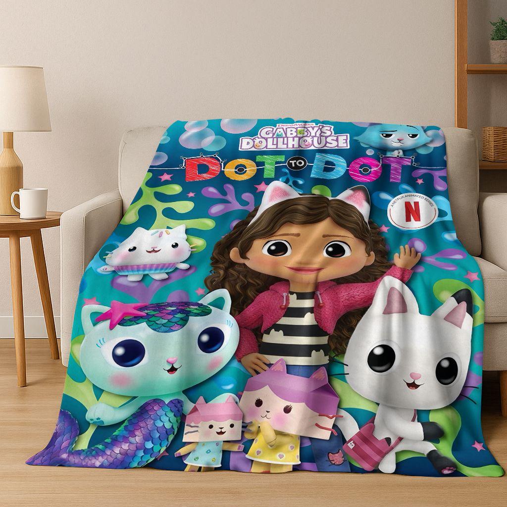 26 Stili Cartone Animato La Casa delle Bambole di Gabby Regalo per Ragazza Coperta in Flanella, Calda e Accogliente Morbida Coperta Plaid per Casa Camera da Letto Letto Divano Coperta Bambino