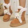 Warm Thicken Plush Snow Boots Women  Winter Cute Cartoon Thick Bottom Ankle Boots Woman Faux Suede Non Slip Cotton Shoes