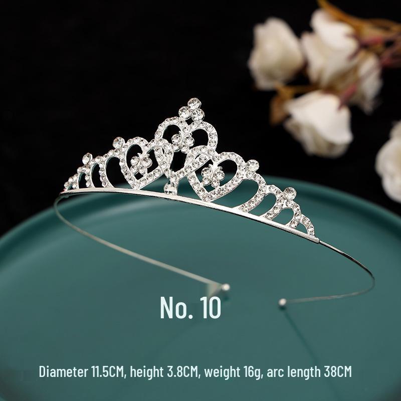 Serre-tête Couronne de Princesse à Strass pour Enfants - Mignon Style Peigne Chat Lapin Incrusté de Diamants pour Filles