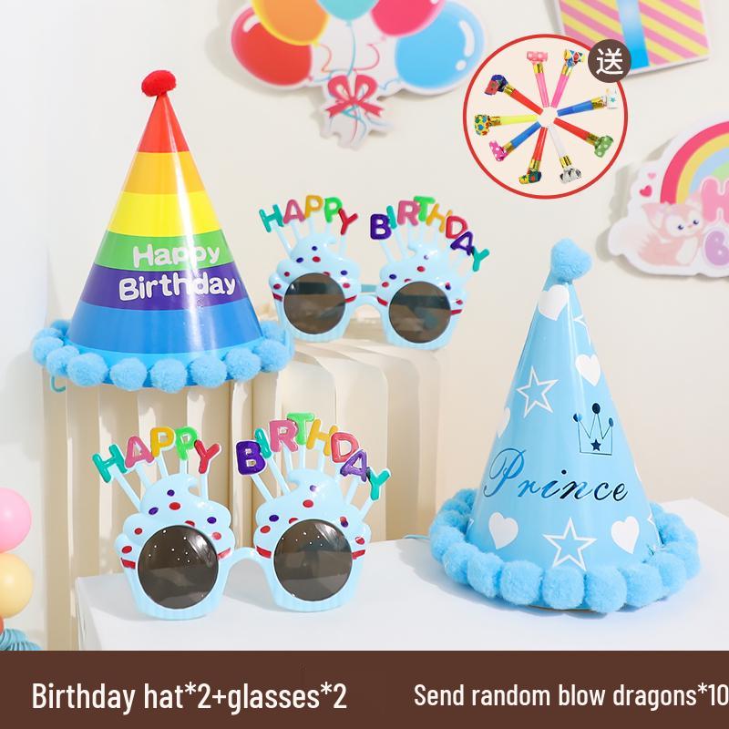 First Birthday Girl Photo Props Set: Hat, Glasses, and Creative Decorations