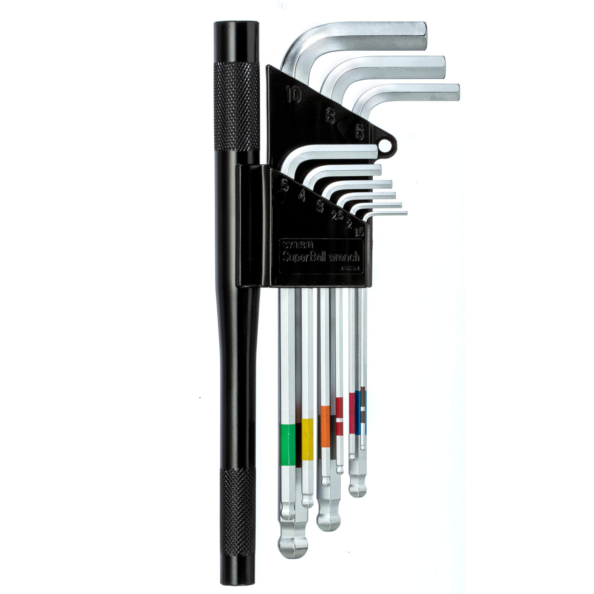 

WISE Ball Point Hex Wrench Set of 9 Made in Japan For Final Tightening (Semi-Long Handle) / / [SB-1000]