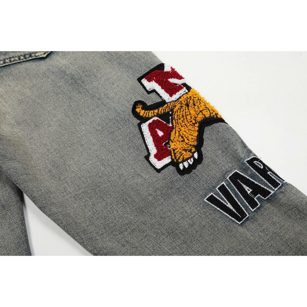 M15 Amiri Herren- und Damen-Jeans im amerikanischen Stil mit Stoffflicken, Löchern, Stickereien, lässige und modische High-Street-Hosen