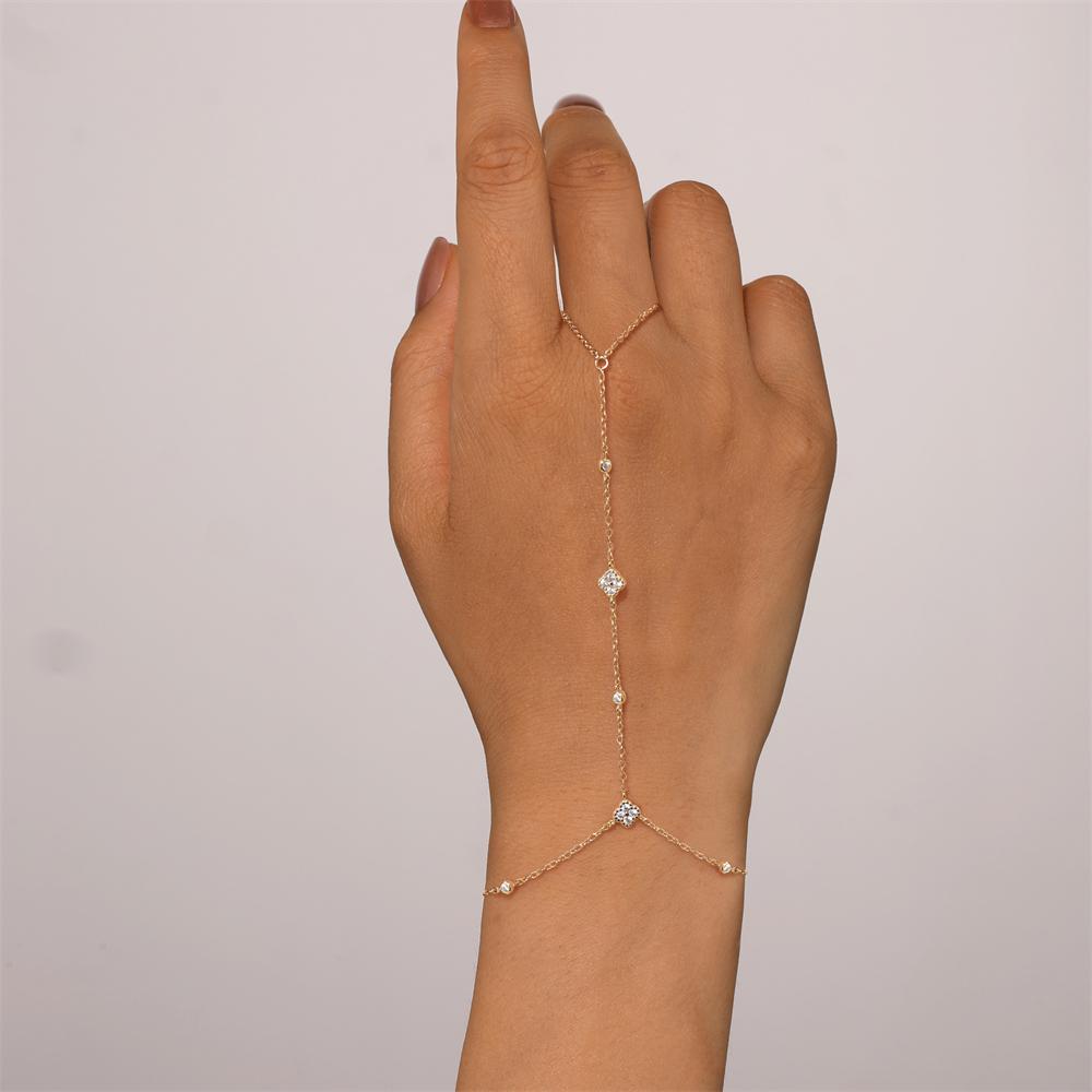 CANNER 925 Zilver Sprankelende Handketting Armbanden Voor Vrouwen INS Geometrische CZ Achtpuntige Ster Armbanden Fijne Sieraden