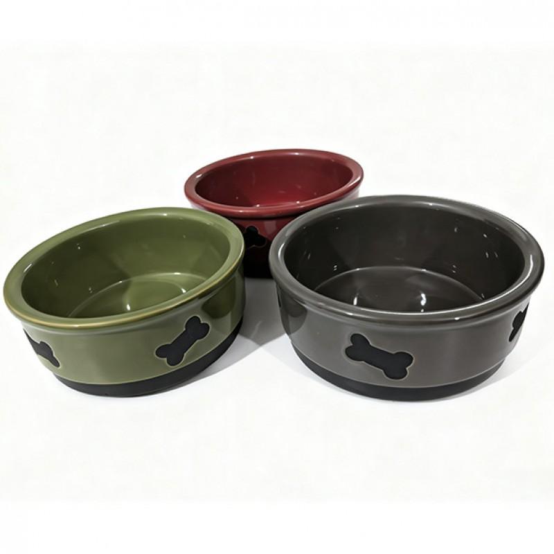 7 Inch Ceramic Glaze Pet Bowl Large Dog Feeding Salad Food