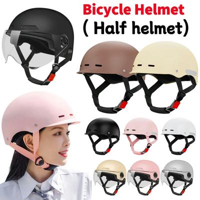 Elektrorad-Sicherheitshelm Fahrradhelm 3C-zertifiziert für Erwachsene Kinder Cartoon Motorrad Halbschalenhelm mit Visier Rollerhelm
