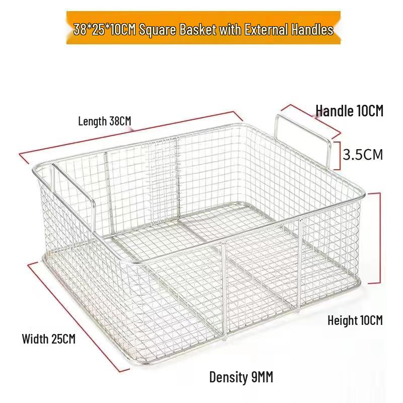 Stainless Steel Square Shaking Basket for Breading and Frying