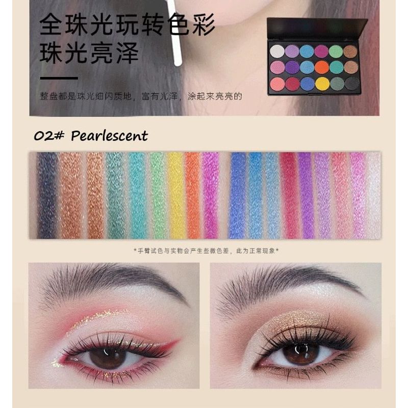 CAR MELA - 18 Farben Wasserlösliche Lidschattenpalette - 2 Typen