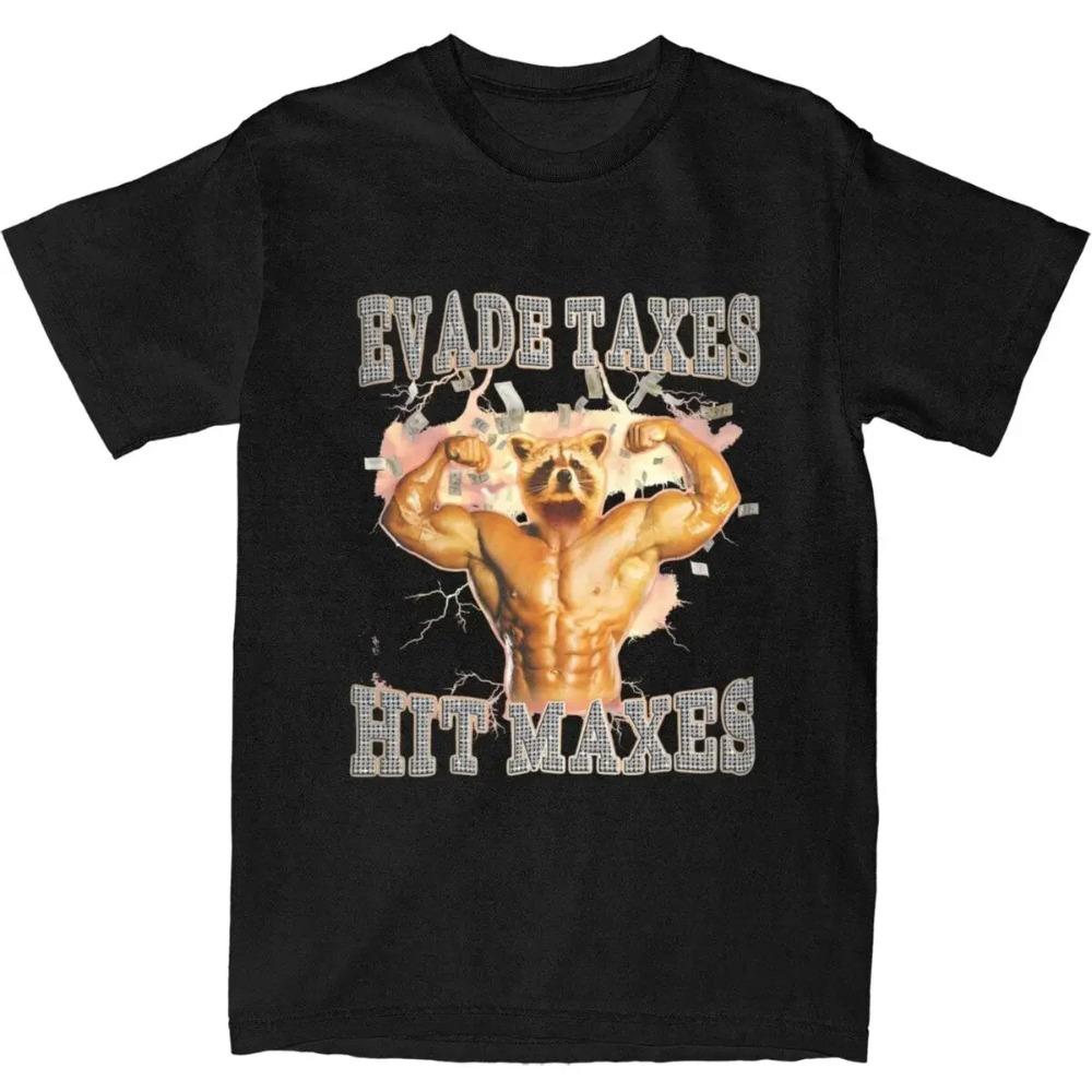 

Evade Taxes Hit Maxes Funny Bodybuilder Raccoon Meme T Shirt Men Women s Gym Humor Muscles Tees Shirt Clothing XXXXXL чёрный