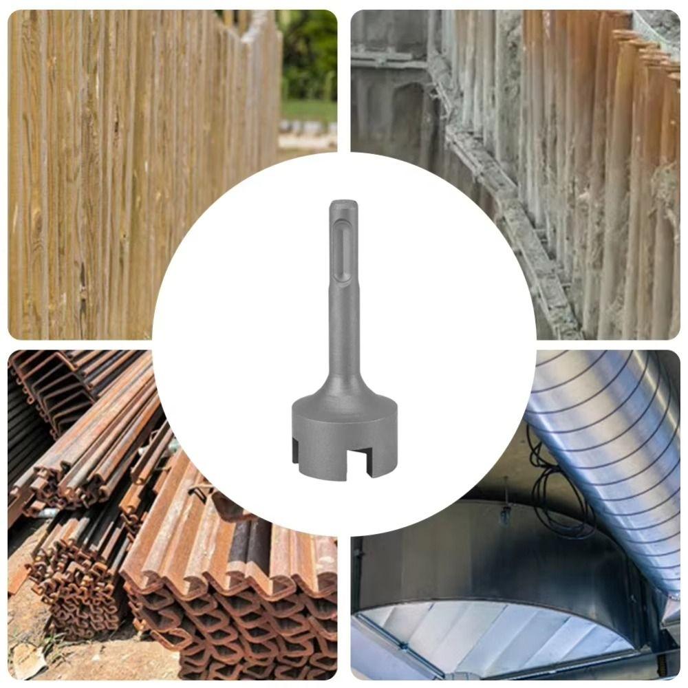 Heavy Duty Cross Ground Rod Driver High Hardness Steel Drill Bit Driver Wide Compatibility Durable Pile Driving Hammer Head
