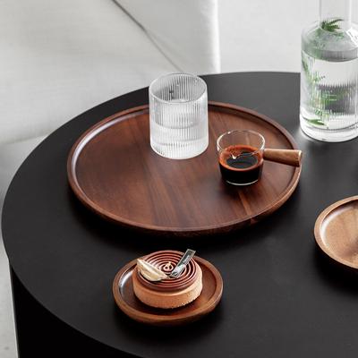 Ins Style Wooden Tray Round Japanese Tea Plate Dinner Plate Dessert Plate Storage Plate Cake Inventory Heart Plate