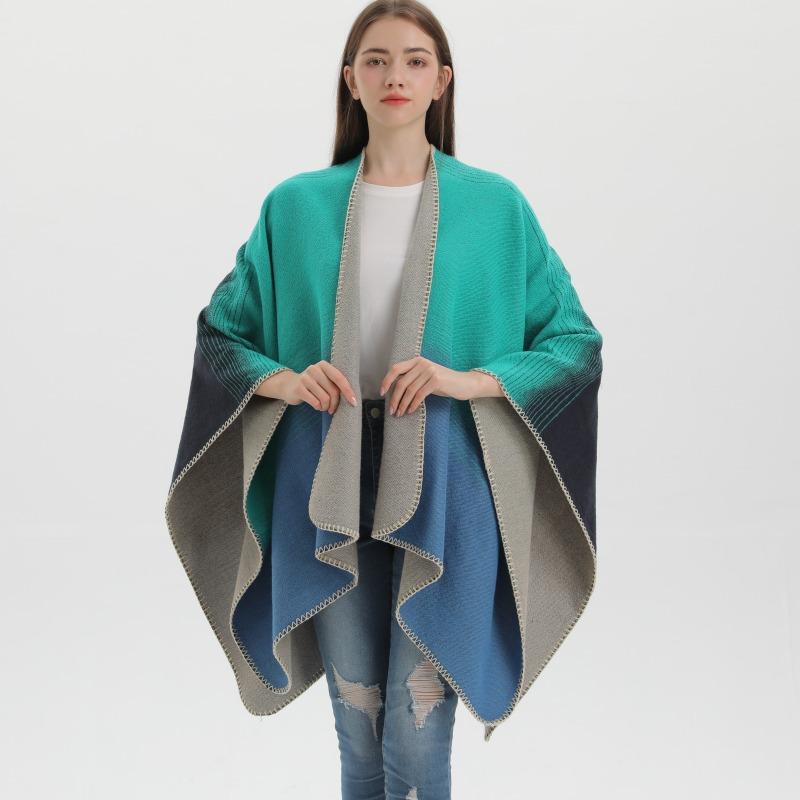 New stylish and simple autumn and winter shawl air-conditioned room travel photo outside cloak cape knitted scarf