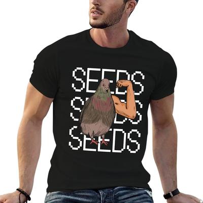 Strong Pigeon Seeds Design Tshirt Classic Print Short Sleeve Shirt