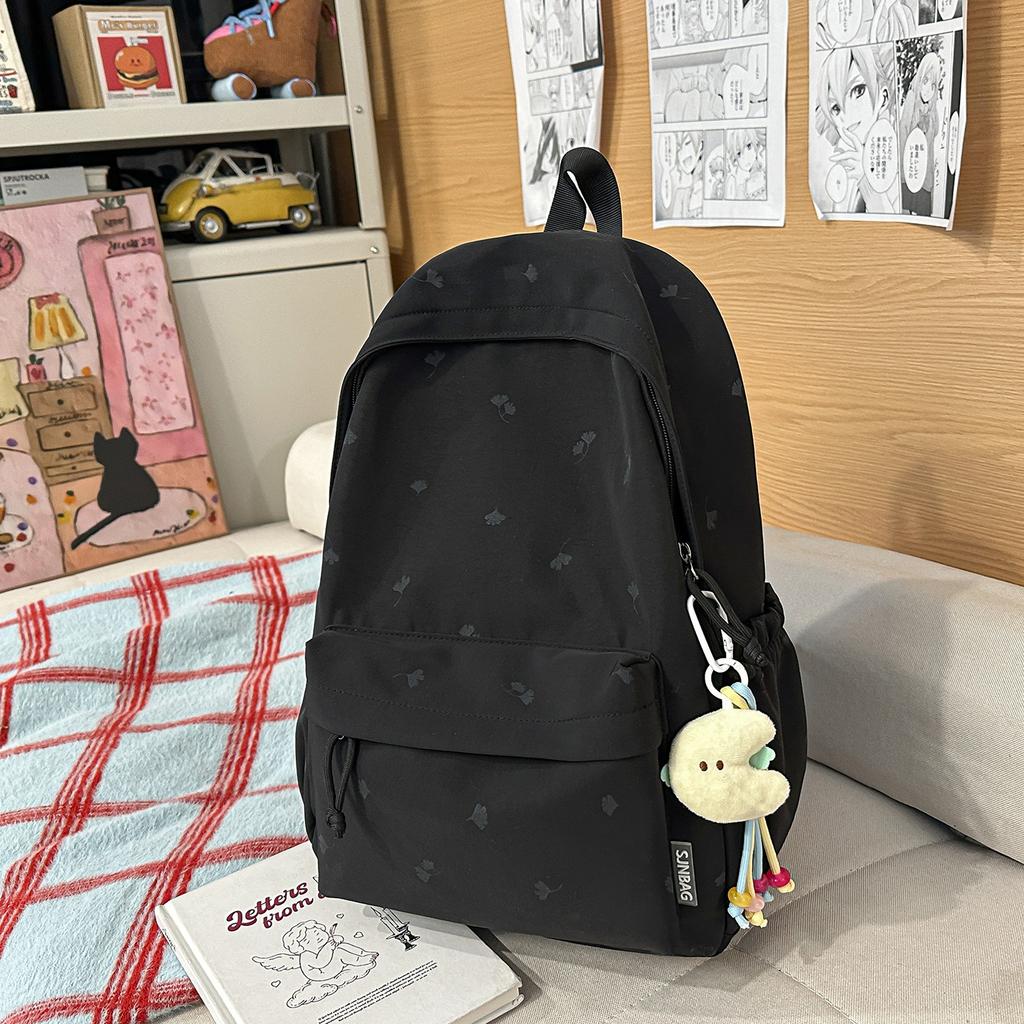 Schoolbag Korean Gentle Wind Backpack Large Capacity Simple Junior High School Campus Class Commuter Leisure Student Backpack