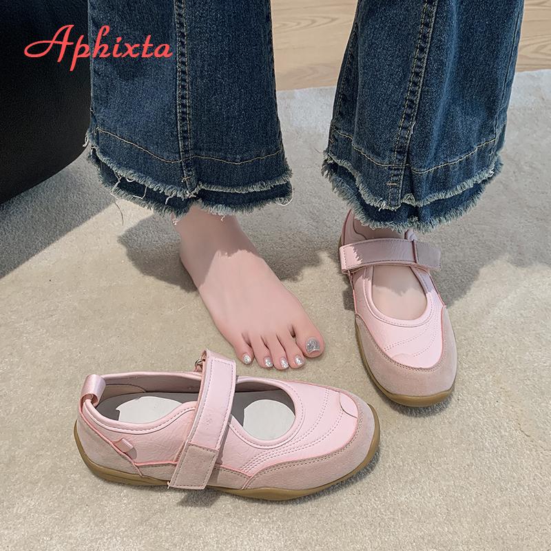 Fashion Aphixta Flat With Women Loafers Patchwork Flats Hook Loop Height Increasing Casual Shoes Pink Loafers Comfortable Woman Shoes