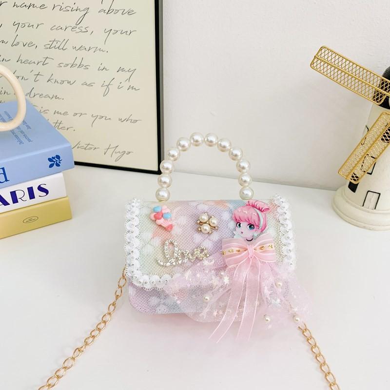 Lightweight Pearl Charming Shoulder Bag For Girls Featuring Cute Princess Design