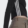 adidas Originals Cut Out Stripe Logo Print Long Sleeve Sport Top Women Tops Black II6085