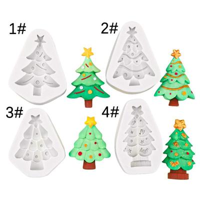 Multiple Christmas Tree Cake Silicone Molds for Holiday Scene Decoration