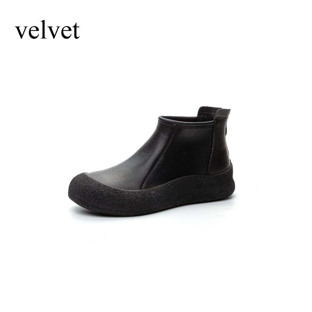 Women's Boots Autumn Winter New Flat-bottomed Round Head Casual Retro Soft-soled Soft-faced Ankle Boots Women's Large-size41-43