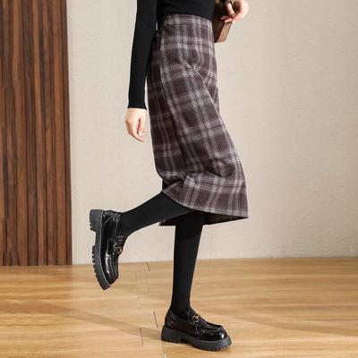 Γυναικεία Ρετρό Καρό Κολάν Σκούρο
