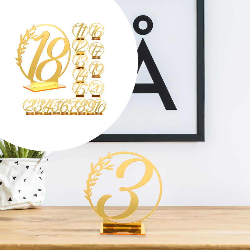 20 Stück Acryl Tischzahlen Hochzeit Elegant Bankett Party Empfang Veranstaltung Sitznummernschilder Mit Sockel Klar Platzkartenhalter