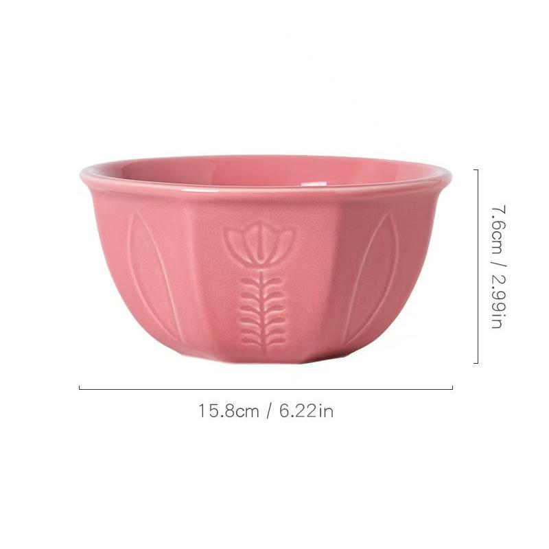 6‑Inch Mid‑Eastern Style Ceramic Bowl Embossed Tulip Glazed Exquisite Chocolate Bowl Arabic Snacks Candy Dish for Home Party