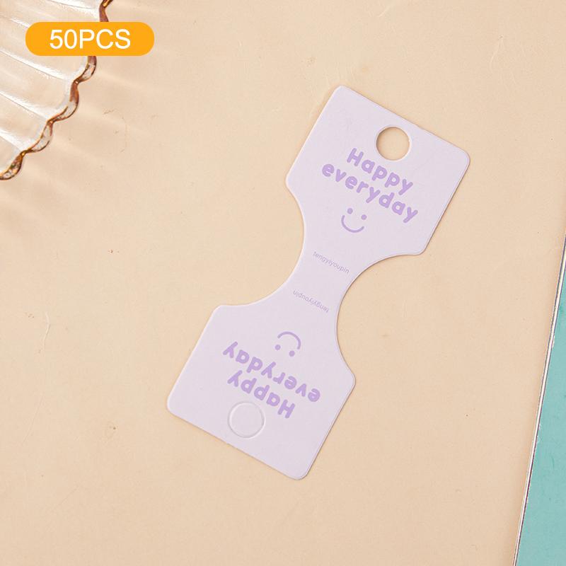 50Pcs Colored Letters Fold Packing Cardboard Display Cards For Handmade Necklace Headwear Hairband Jewelry Display Tag Cards