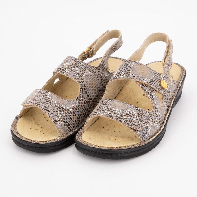 Sandales à scratch beige nevia sandal motif croco Femme SCHOLL