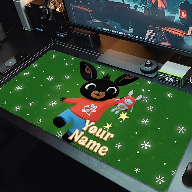 Bing Custom Name Large Size Mouse Pad Large Gaming Table Cushion Non-slip Laptop Tablet Big Mousepad XXL Mat Mini PC Playmat With Lock Edge