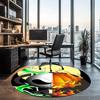 The Nightmare Before Christmas Printed Round Rug Carpet Chair Rug Area Rug Entryway Doormats,for Office Chair Living Room Bedroom Kitchen Room.