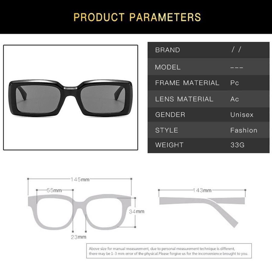 New Fashion Women Sunglasses Retro Square Eyewear Anti Uv Sunshade Sun Glasses Men\'s Classic Luxury Brand Design Uv400