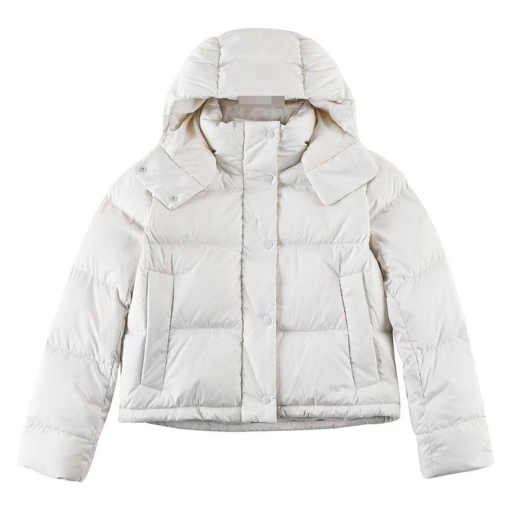 Lulu Lulu Home Wunde Puff Four-grid Feather Clothing Women's Hooded Thickened Warm White Duck Down Puff Jacket