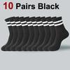 6/10/20 Pairs Men Women Striped Socks Fashion Color Soft Comfortable Sweat Absorbing Breathable Lovers Sports Style Casual Socks