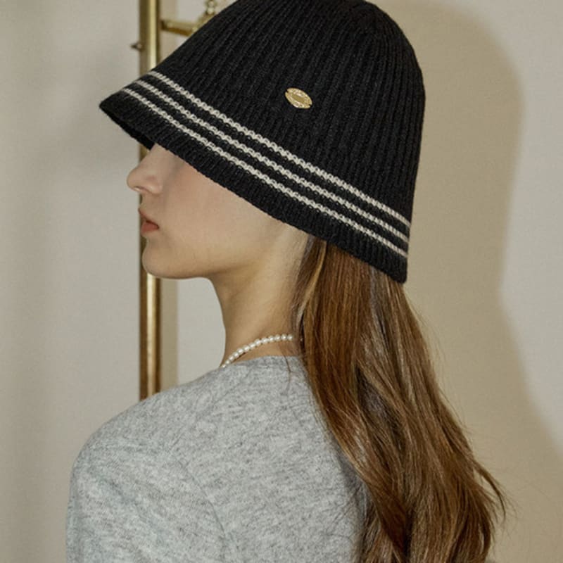 

NONLOCAL Трикотажная панама с тремя полосками - Черный Black_FREE