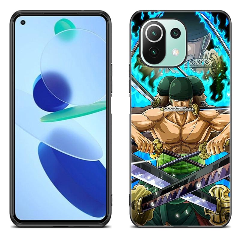 Anime roronoa zoro Phone Case For Xiaomi Mi 11 Lite NE 11i 10T 11T Pro A2 A3 Lite POCO F3 M3 M4 C31 X3 Pro NFC GT Black Cover