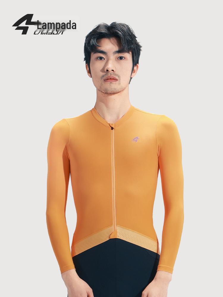 Lampaida Men's Breathable Thin Long Sleeve Cycling Jersey - Spring/Summer Road & Mountain Bike Suit