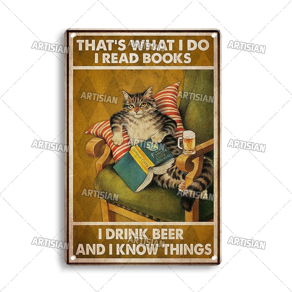 Artisanisches Tier Schwarze Katze Retro Metallposter Lustiges Haustier Vintage Dekorative Blechplakette Garage Bar Pub Club Man Cave Wanddeko