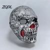 Masquerade Party Accessories Retro Distressed Silver Skull Mask for Halloween, Flexible PU Foam Horror Realistic Role Play with Adjustable Elastic