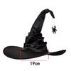 Halloween Folds Witch Wizard Black Hat for Party Cosplay Costume Headgear Devil Cap Women Costume Accessory for Cosplay Party