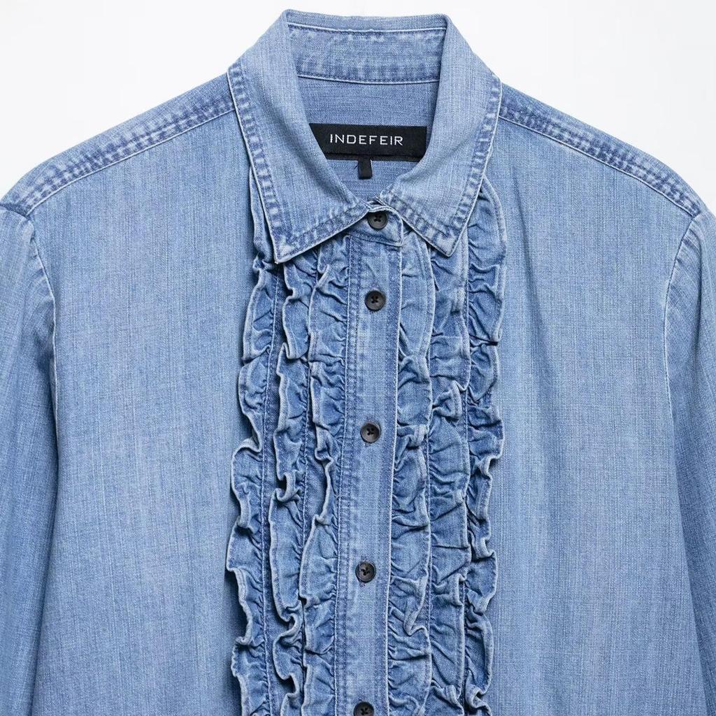 2025 Summer European & American Style Women's Versatile Denim Shirt
