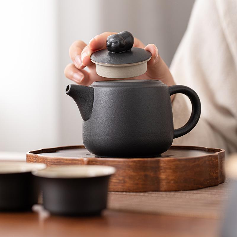 Frosted Coarse Pottery Teapot for Making Tea Household New Chinese Kung Fu Tea Set Tea Set with Filter Ceramic Single Pot for One Person